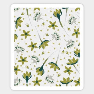 Crocus flower green Magnet